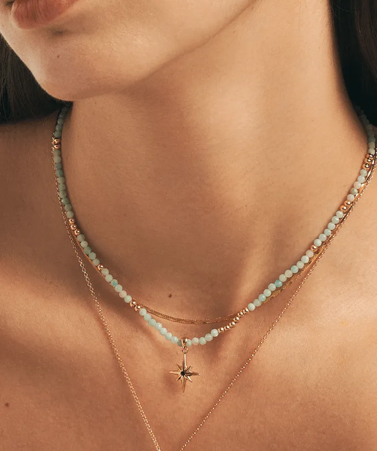 Celestial Gemstone Beaded Star Necklace