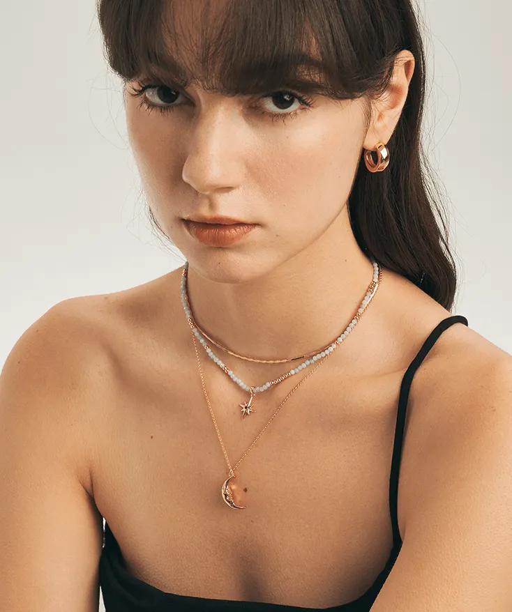 Celestial Gemstone Beaded Star Necklace