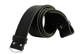 Celtic Swirl Black Leather Kilt Belt