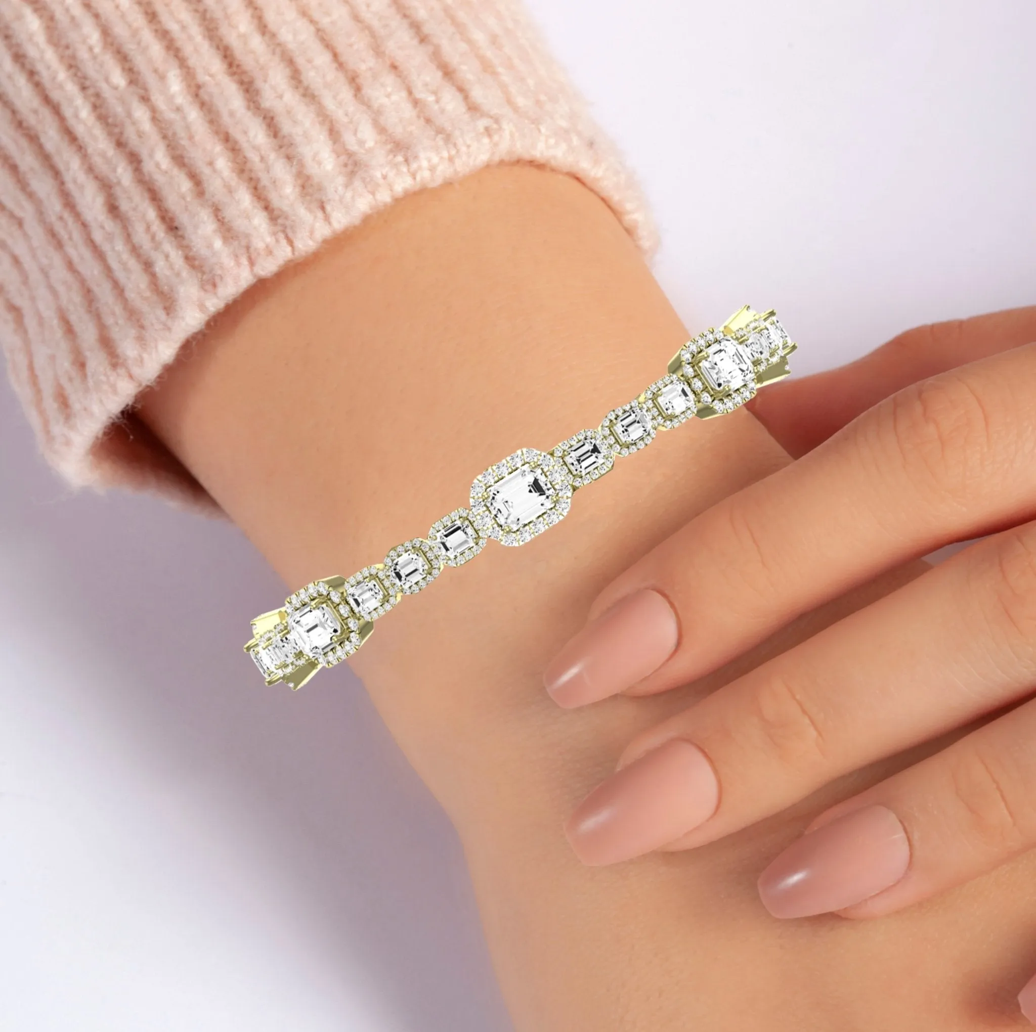 Chelsea Emerald Cut Lab Diamond Bracelet