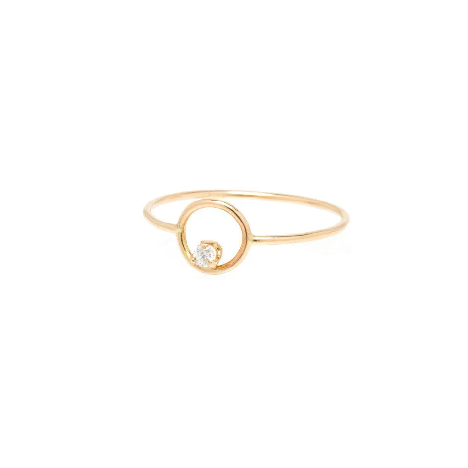 Circle Prong Diamond Ring