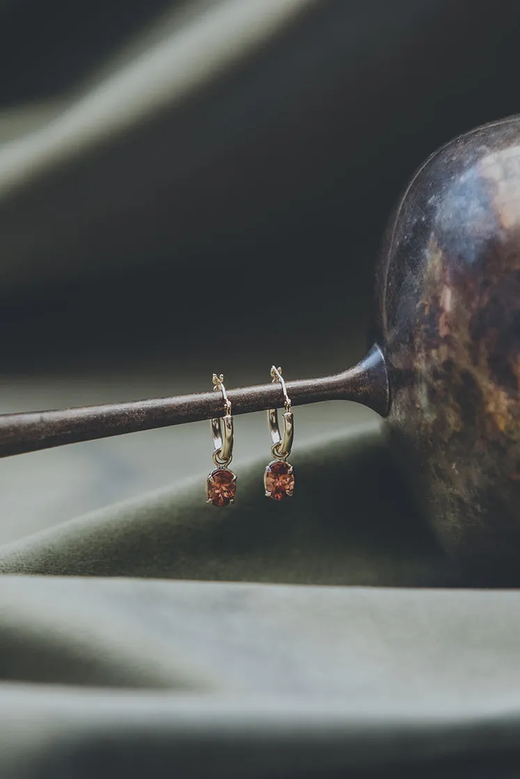 Clasp Hoop Earrings - Zircon 14K