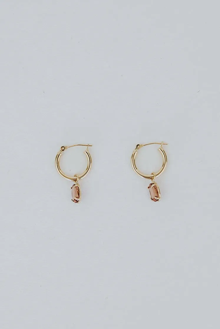 Clasp Hoop Earrings - Zircon 14K