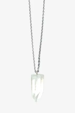 Clear Quartz Aura Crystal Pendant Necklace
