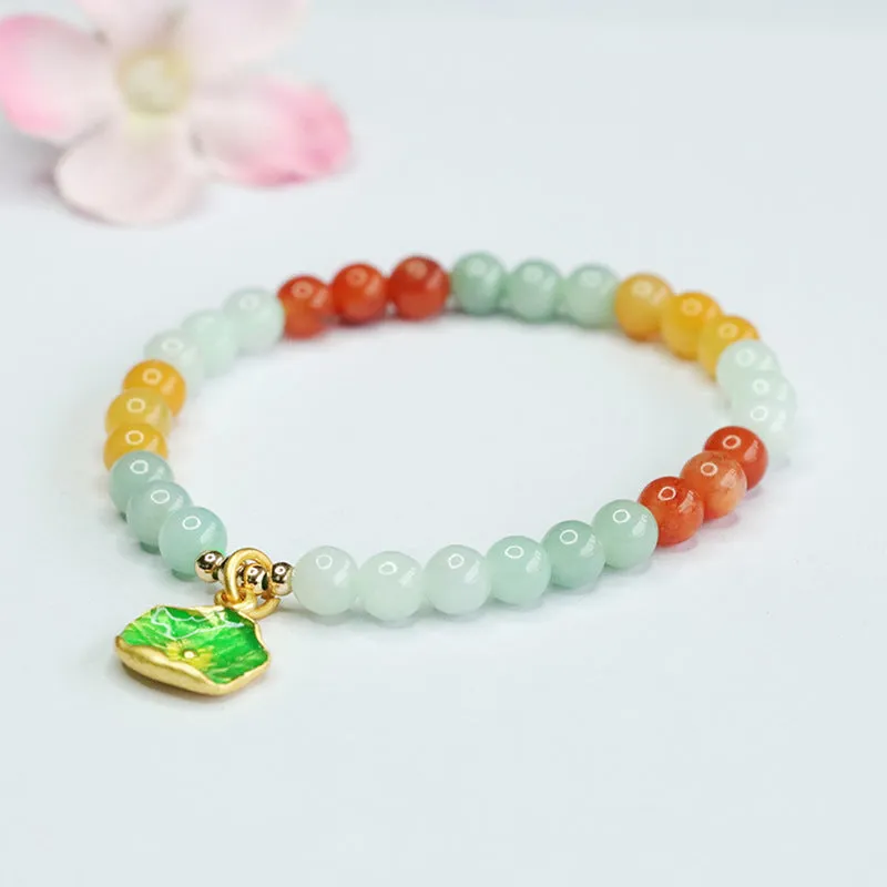 Colorful Sterling Silver Jade Bracelet by China-Chic Jewelry