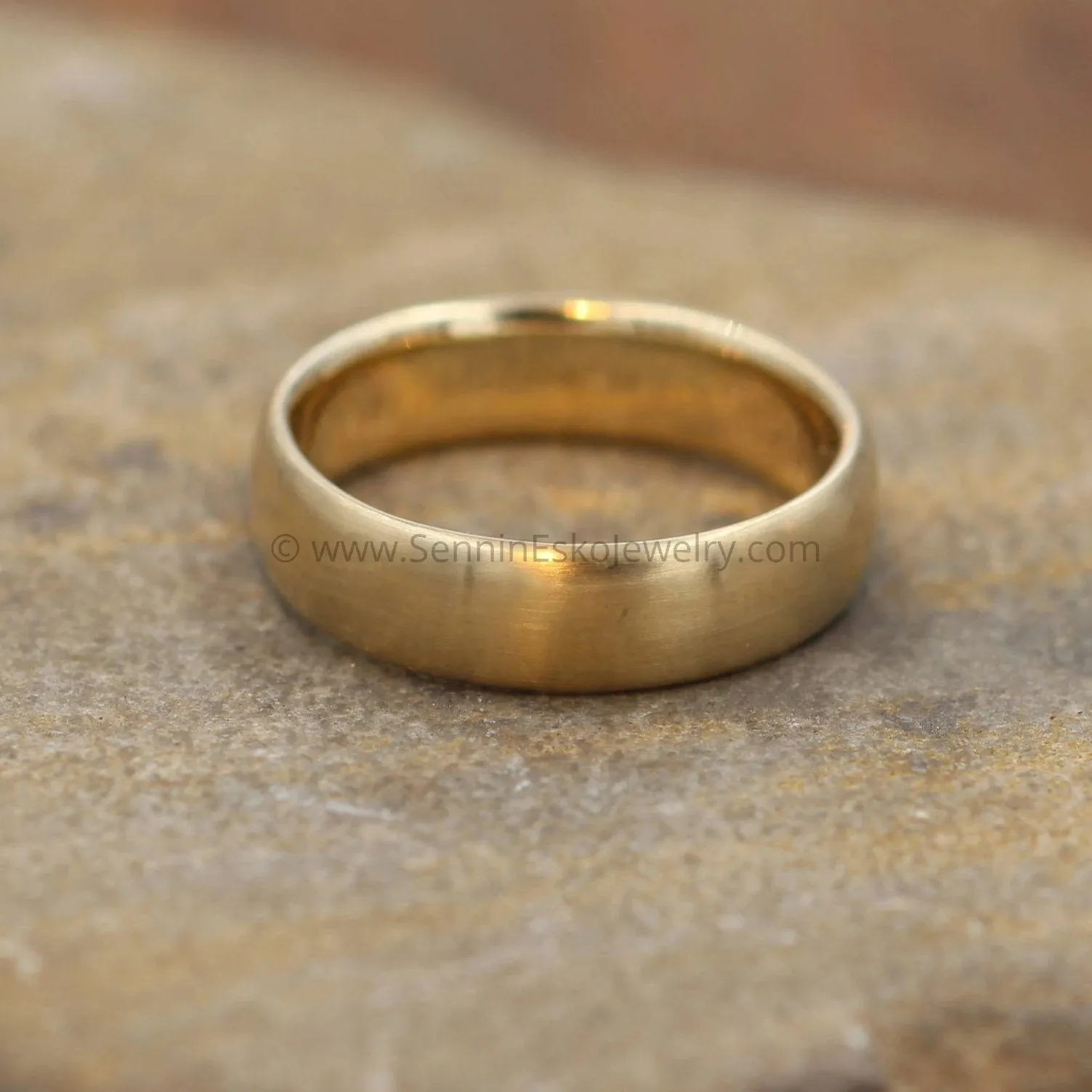 Comfort Fit 14kt Yellow Gold 6x2mm Band - Matte Finish