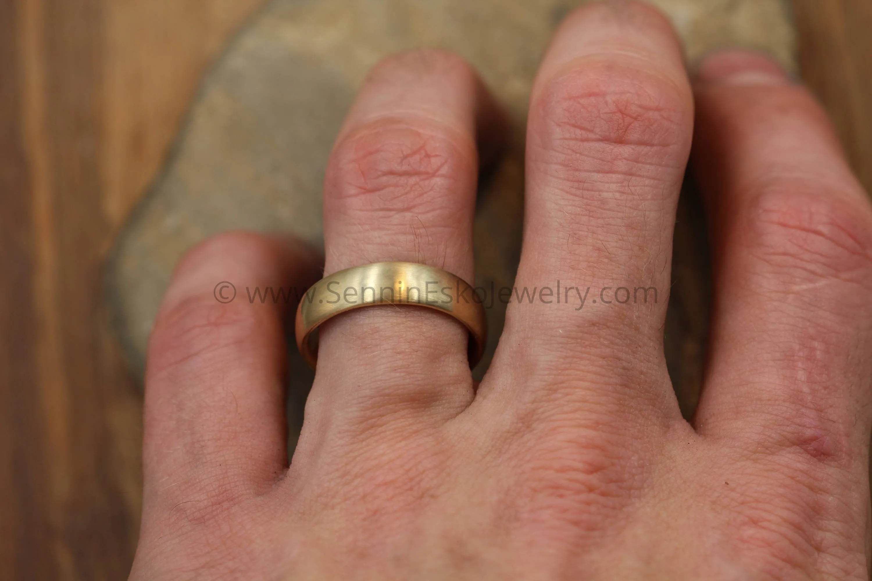 Comfort Fit 14kt Yellow Gold 6x2mm Band - Matte Finish