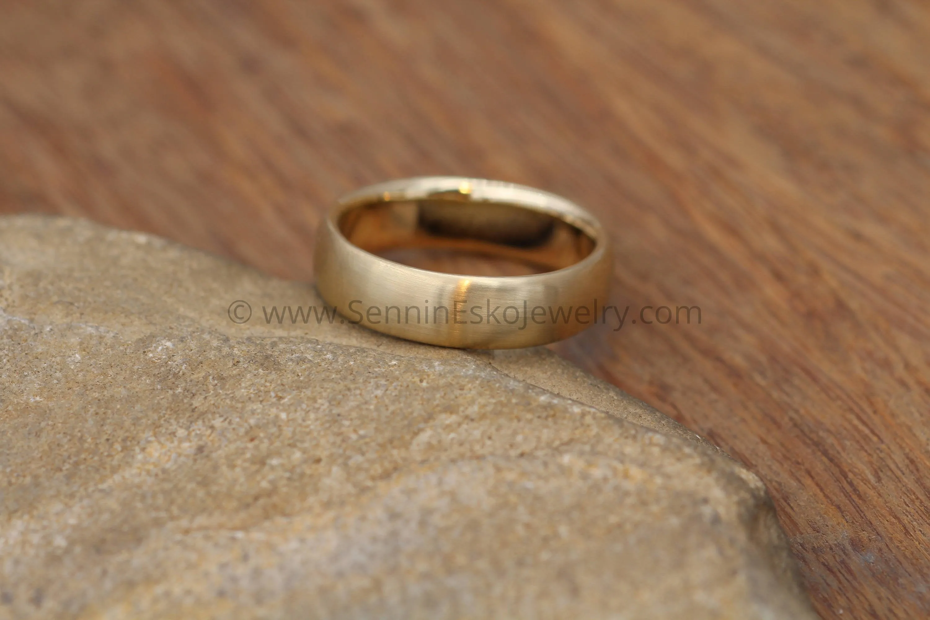 Comfort Fit 14kt Yellow Gold 6x2mm Band - Matte Finish