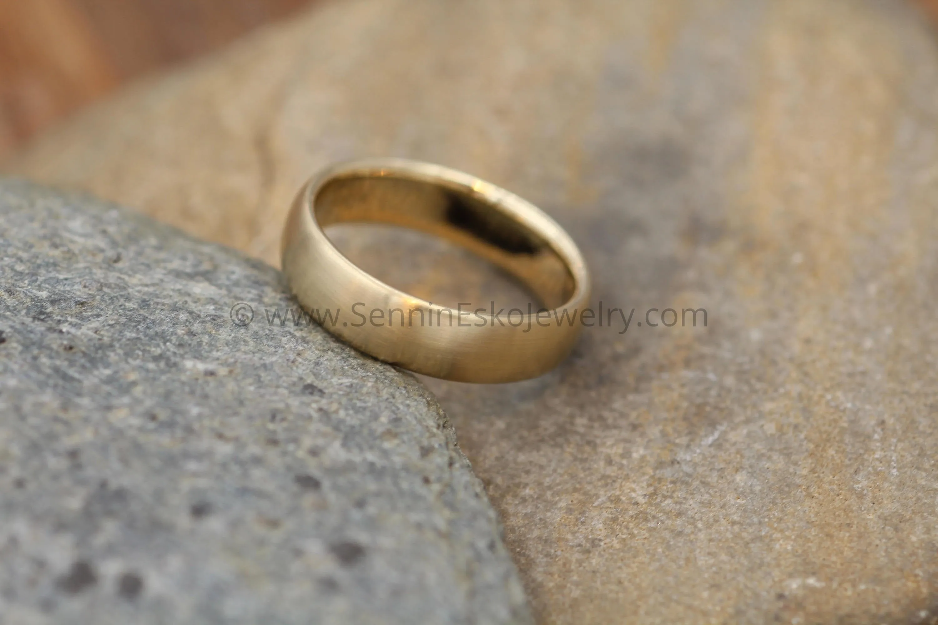 Comfort Fit 14kt Yellow Gold 6x2mm Band - Matte Finish