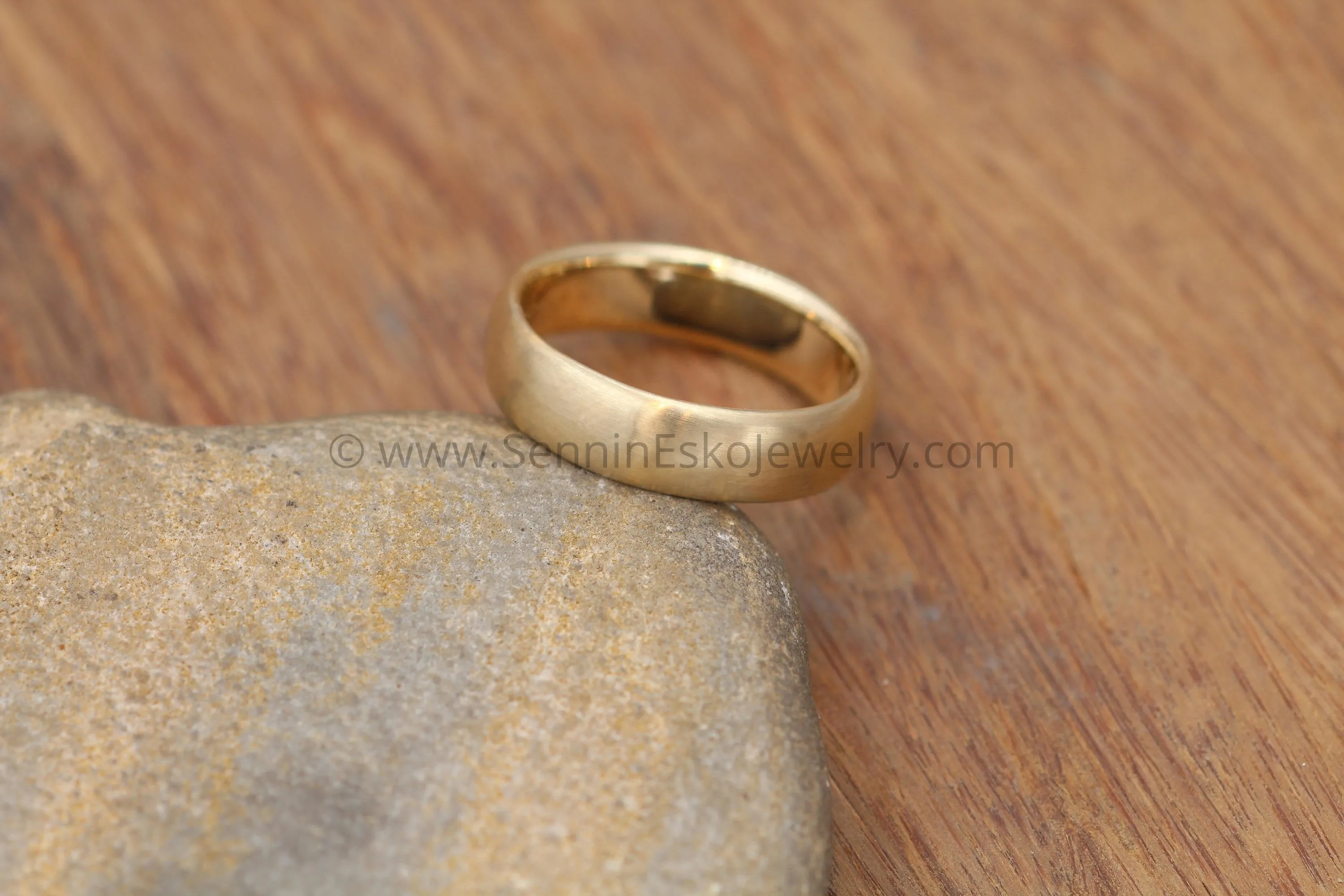Comfort Fit 14kt Yellow Gold 6x2mm Band - Matte Finish