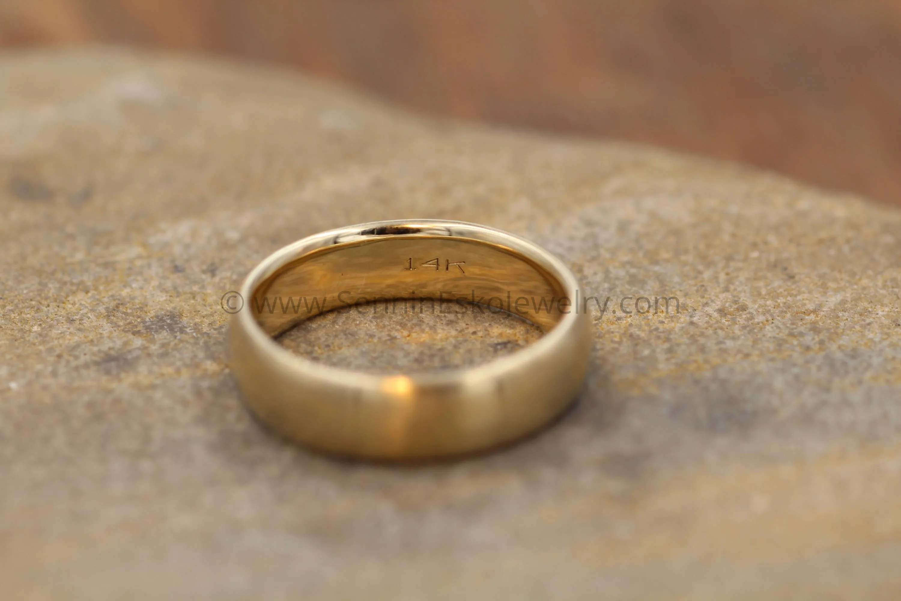 Comfort Fit 14kt Yellow Gold 6x2mm Band - Matte Finish