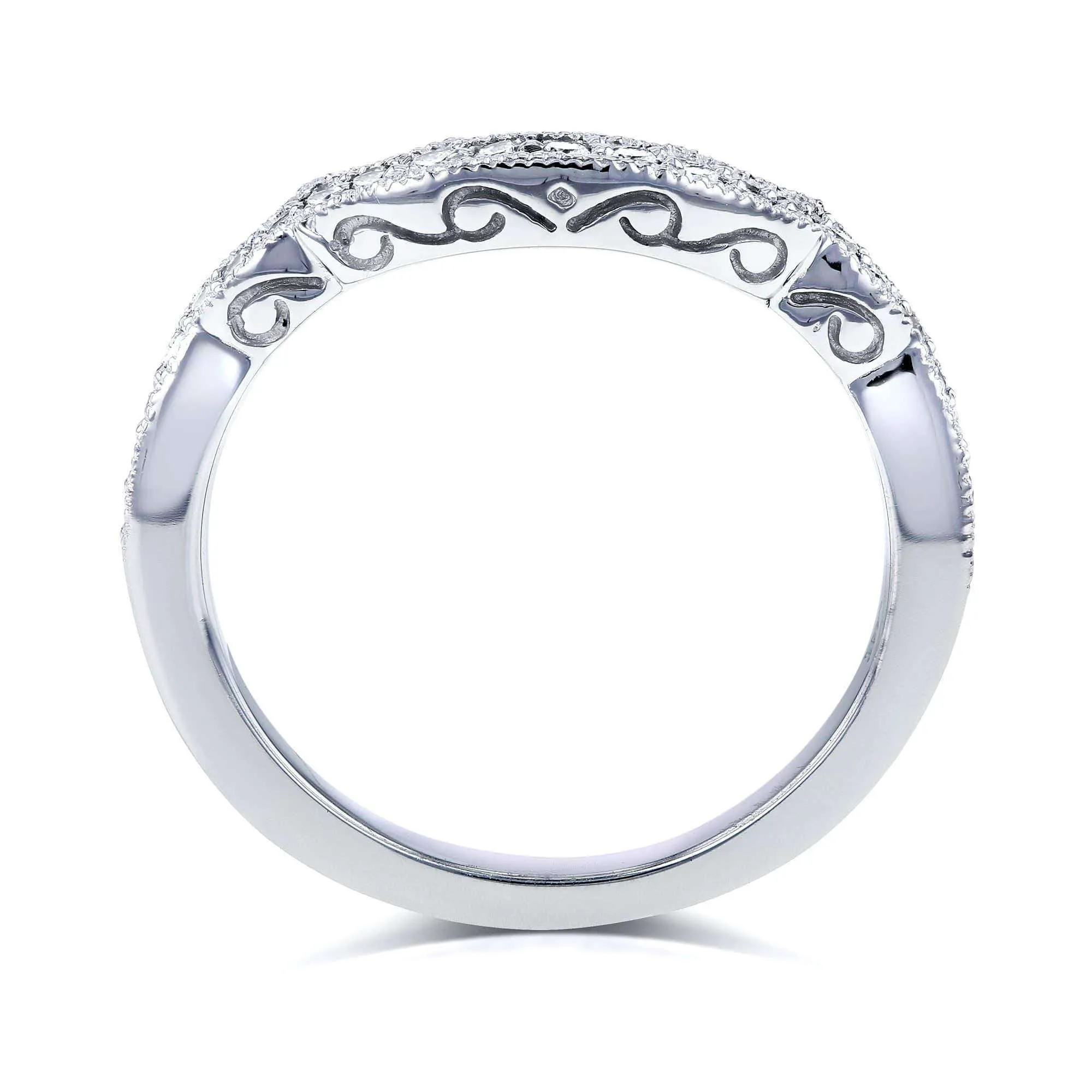 Contour Diamond Filigree Band