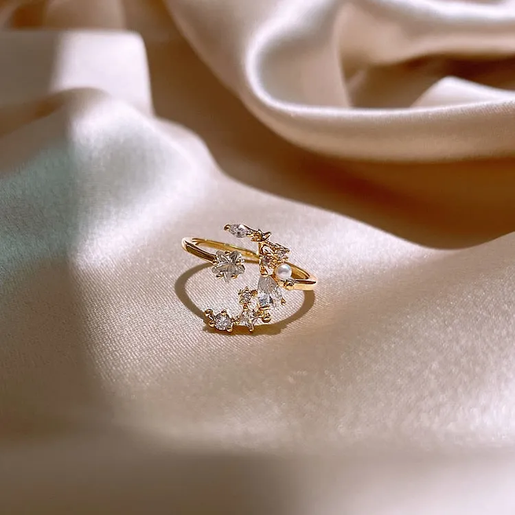 Copper Zircon Star Cocktail Ring