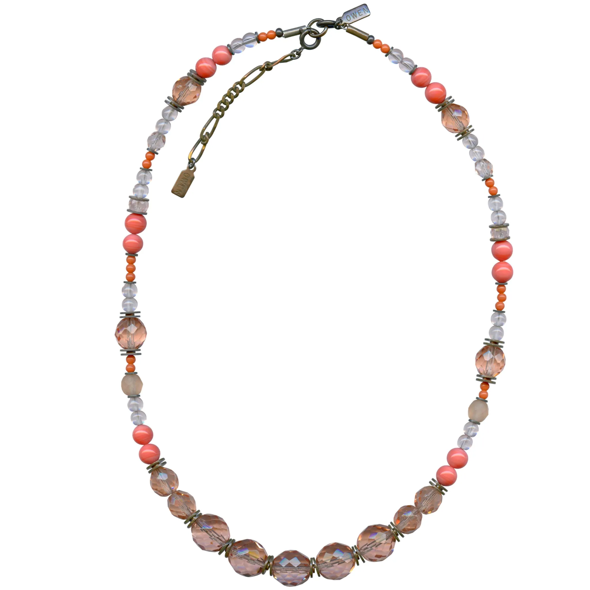 CORAL TONES 18 INCH NECKLACE IN BRONZE
