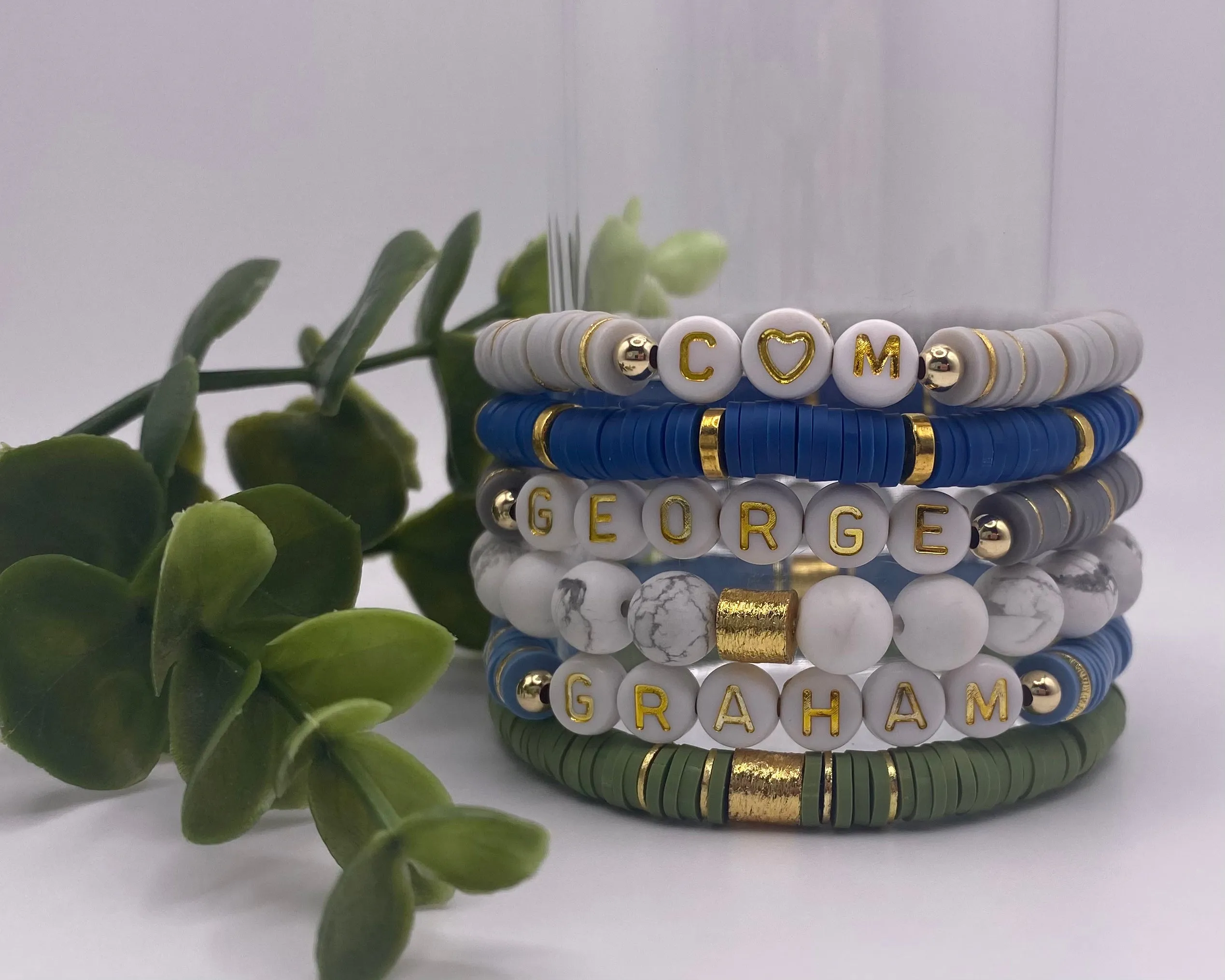 Cristina - Multi-Colored Heishi Stack Bracelets
