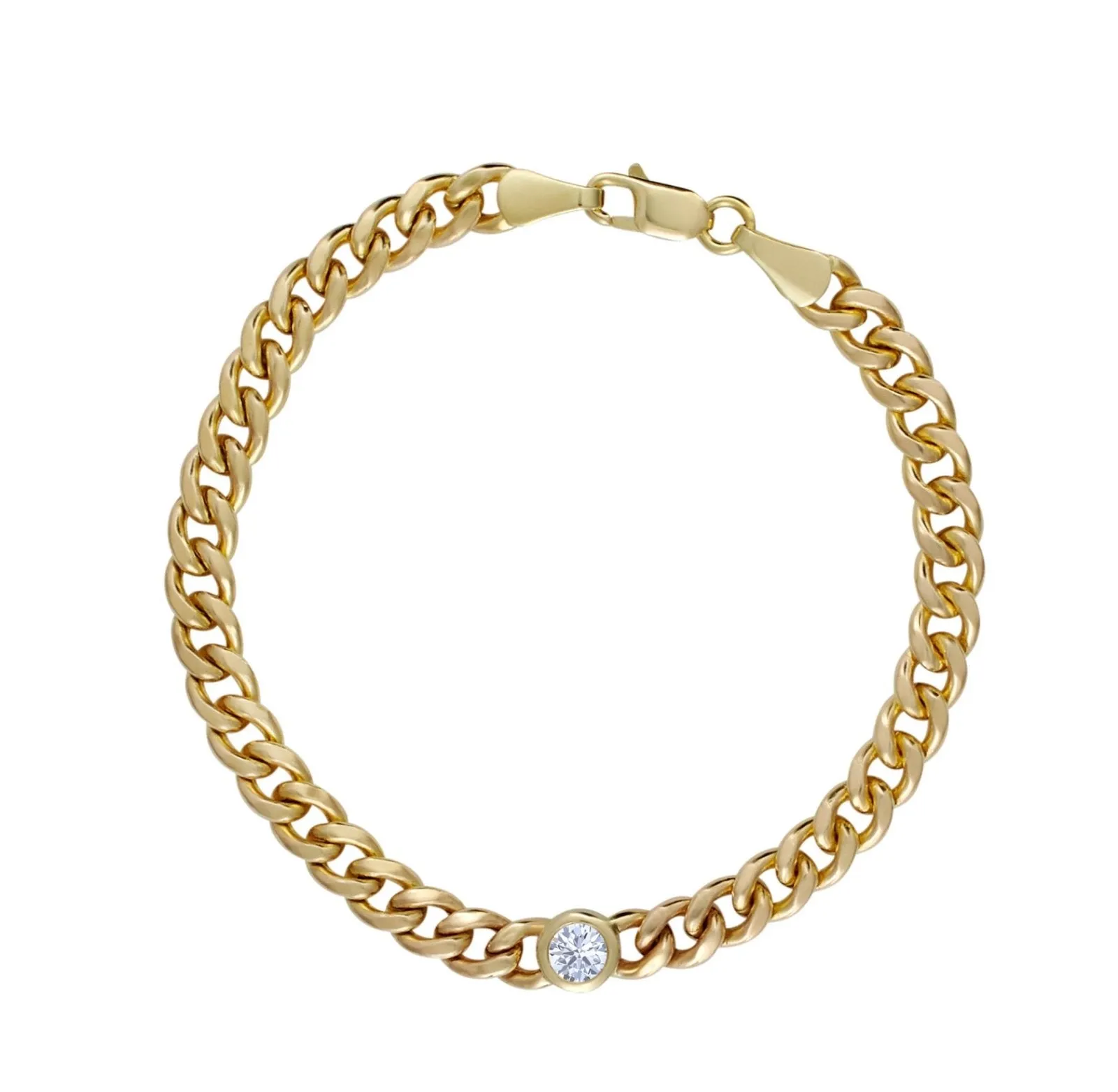 Cuban Chain Bracelet with Diamond
