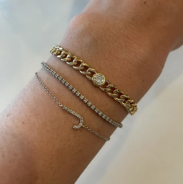 Cuban Chain Bracelet with Diamond