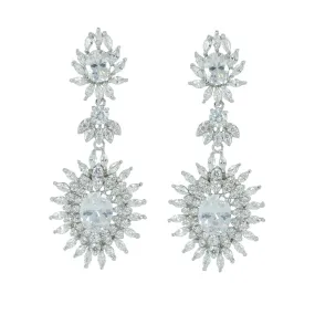 Cubic Zircon CZ Copper Wedding Dangle Wedding Earring  CE10264