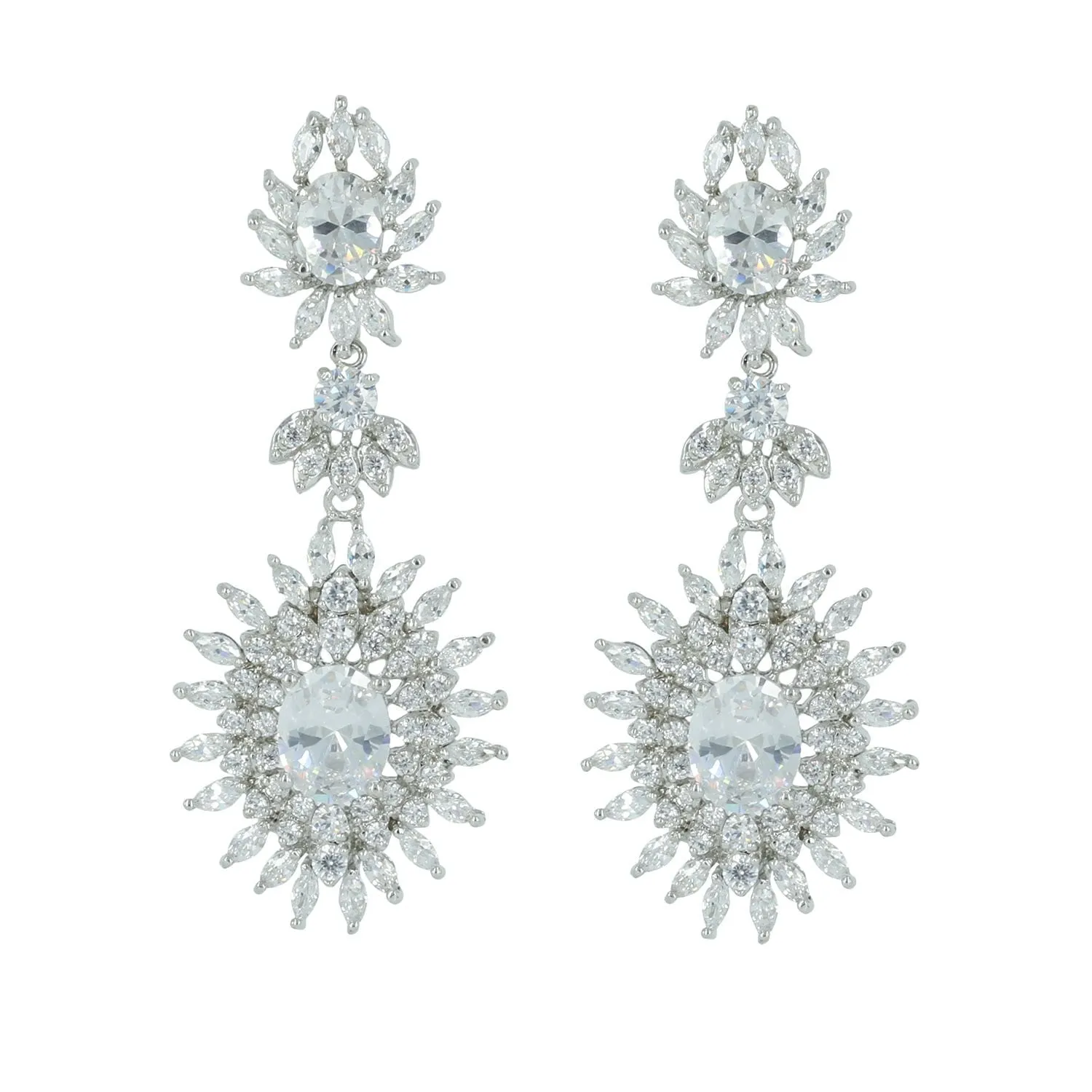Cubic Zircon CZ Copper Wedding Dangle Wedding Earring  CE10264