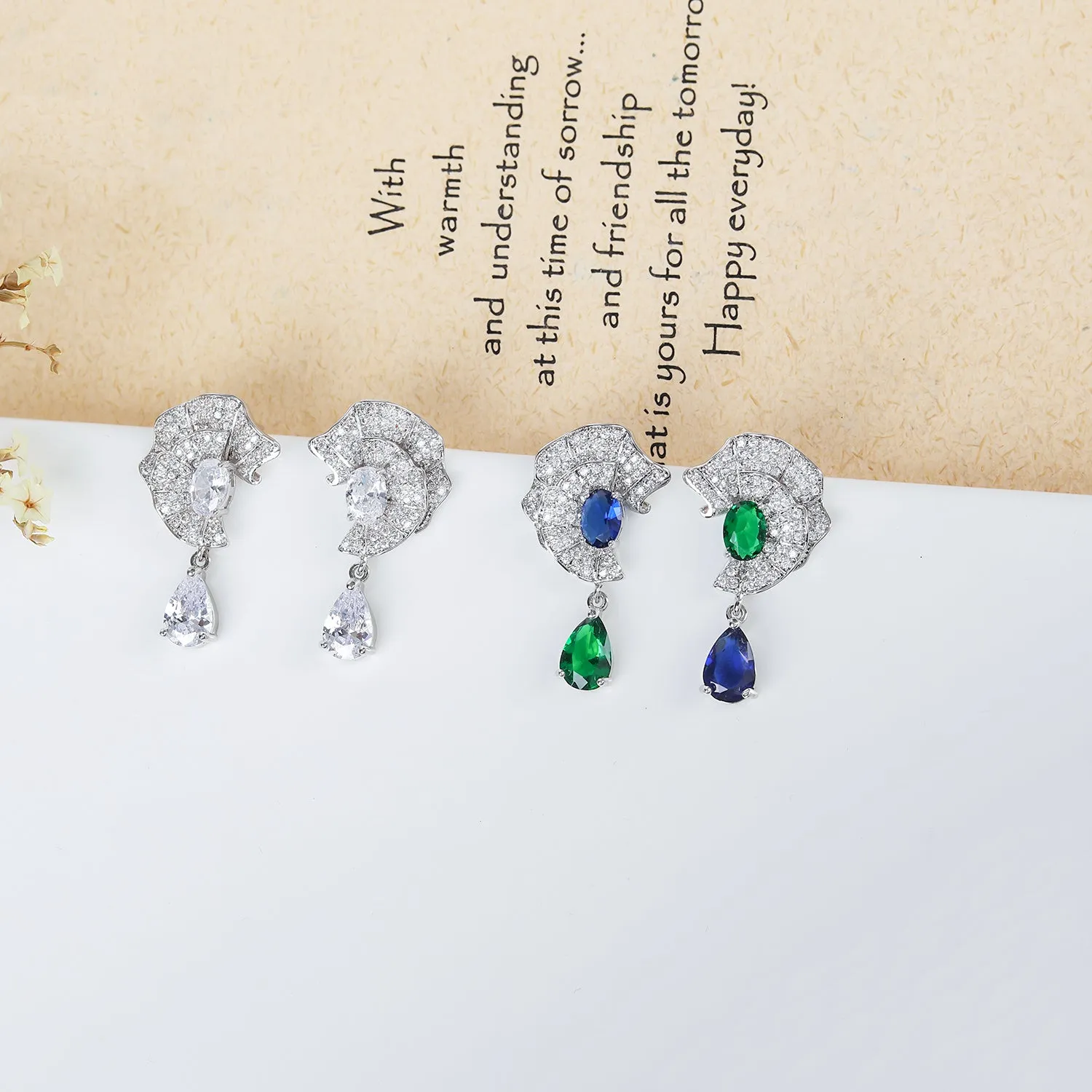 Cubic Zircon CZ Dangle Earring for Bride, Women Girl Accessories Jewelry CE10702