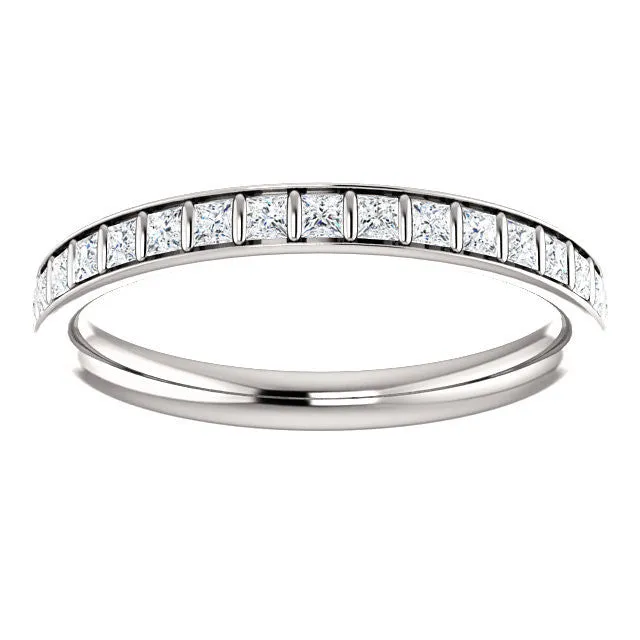 Cubic Zirconia Anniversary Ring Band, Style 04-26 (0.57 TCW Princess Channel Bar)