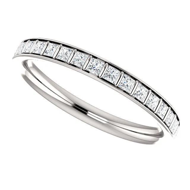 Cubic Zirconia Anniversary Ring Band, Style 04-26 (0.57 TCW Princess Channel Bar)