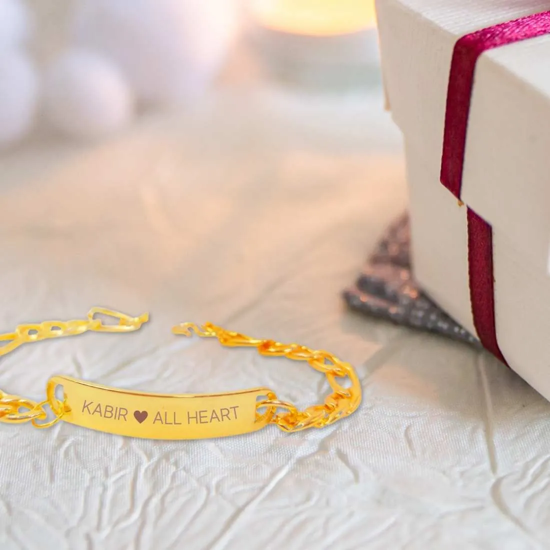 Customized Bracelet for Him Chain Bracelets - Black Rhodium/Gold Plated - Heart