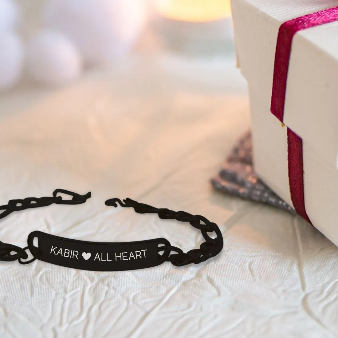 Customized Bracelet for Him Chain Bracelets - Black Rhodium/Gold Plated - Heart