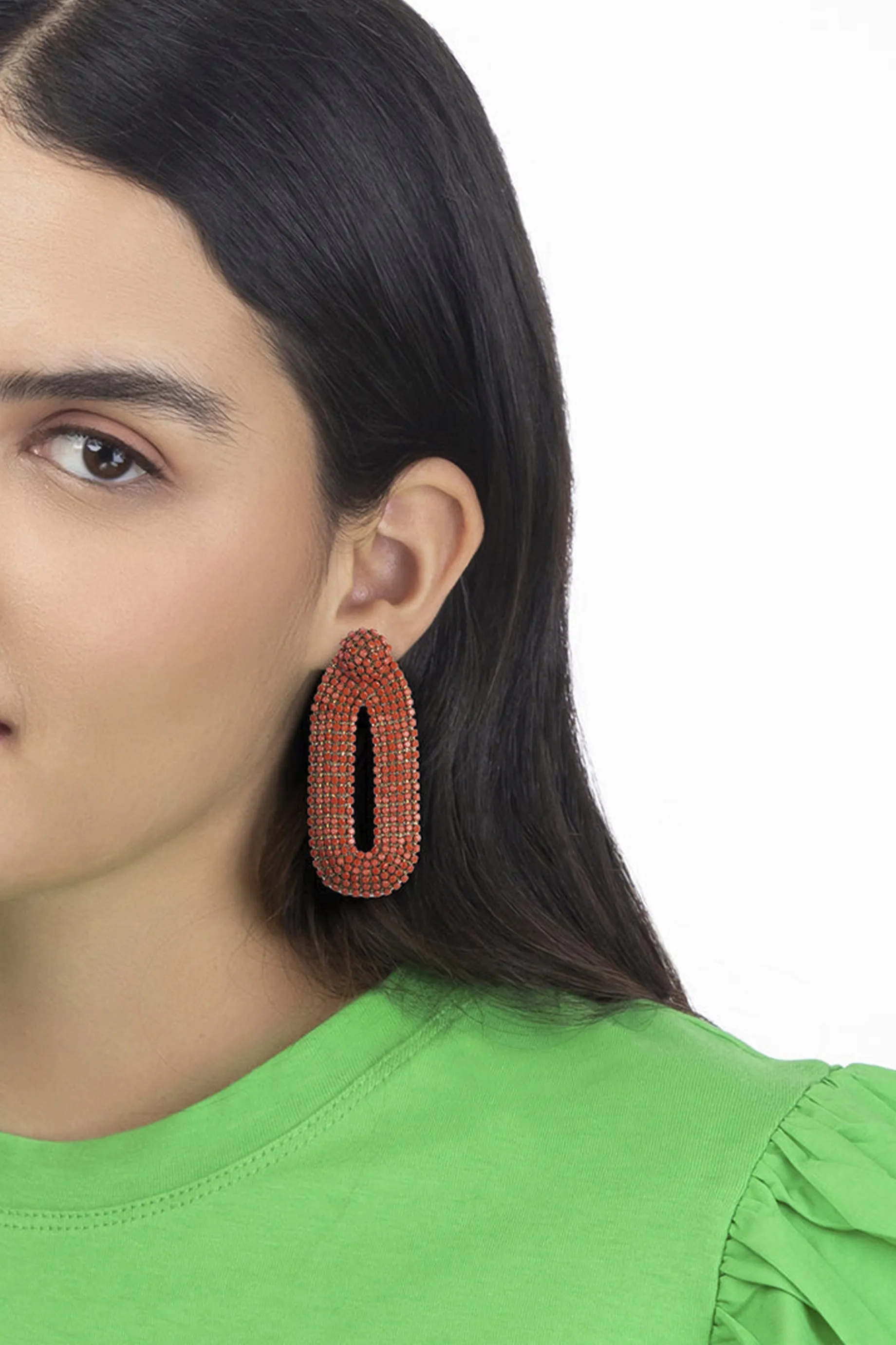 Deepa Gurnani Bianca Earring - Coral