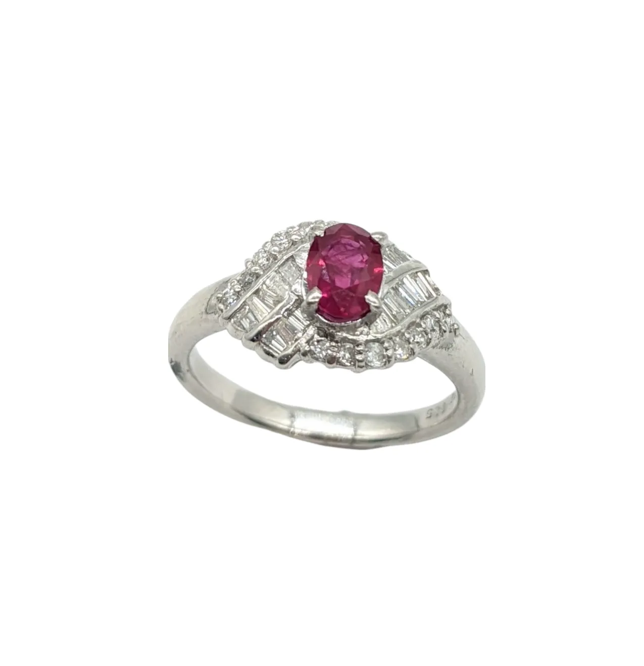 Diamond and Ruby Split Shank Ring