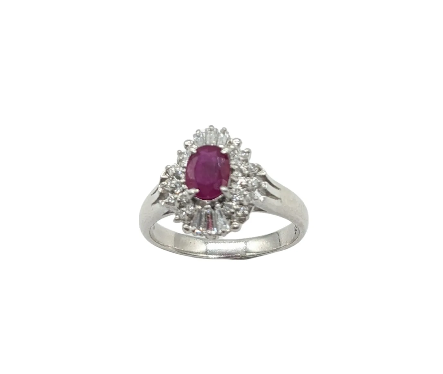 Diamond and Ruby Split Shank Ring