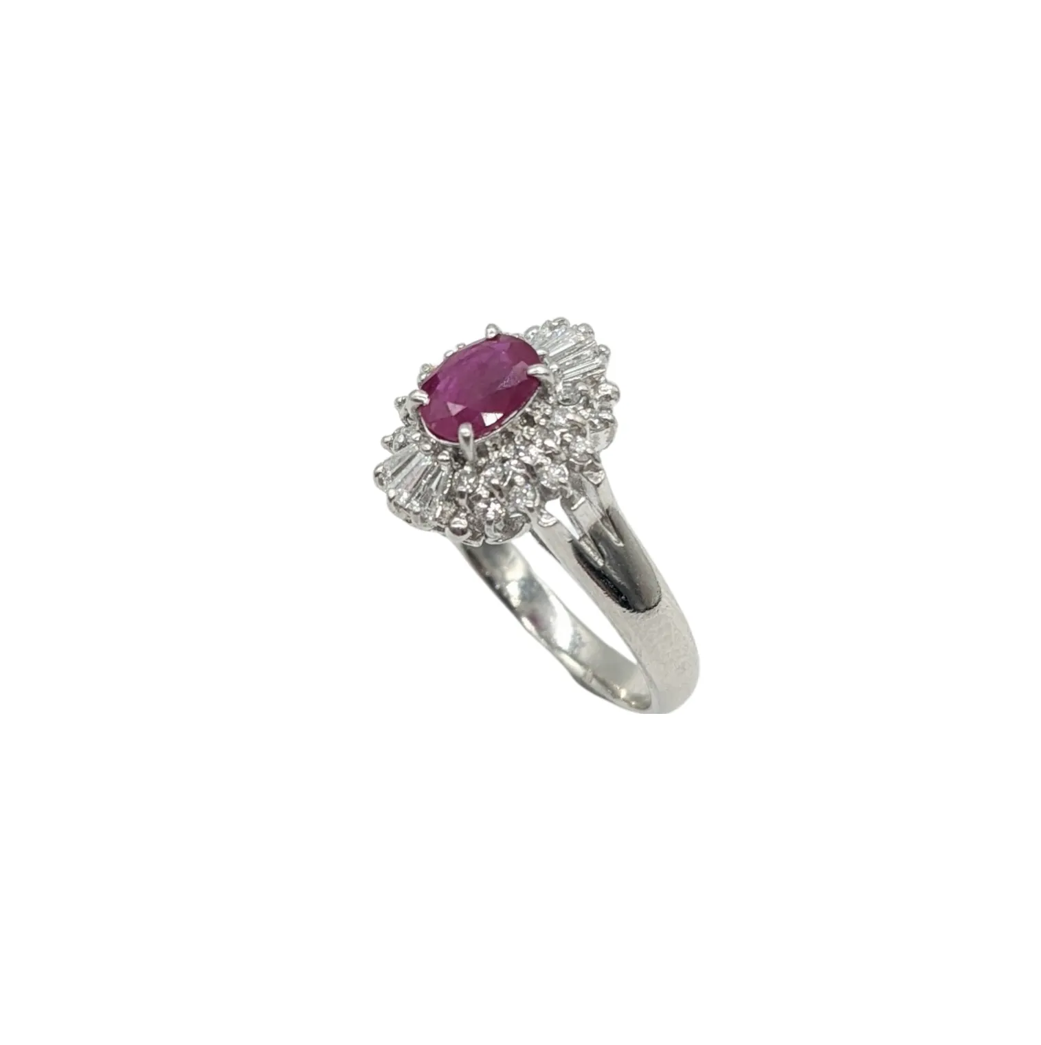 Diamond and Ruby Split Shank Ring