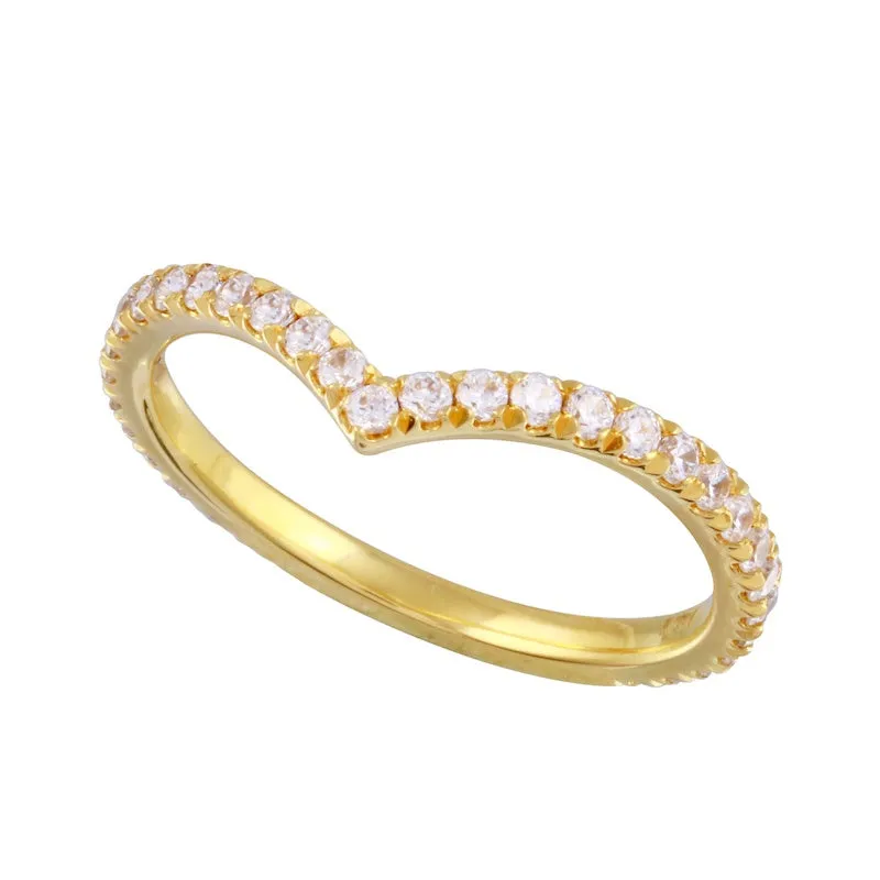 Diamond Pavé Chevron Contour Tracer Wedding Band