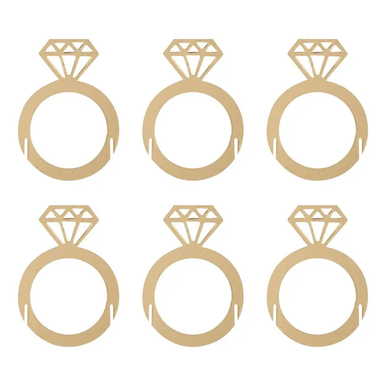 Diamond Ring Drink Topper Decorations - Pack of 6