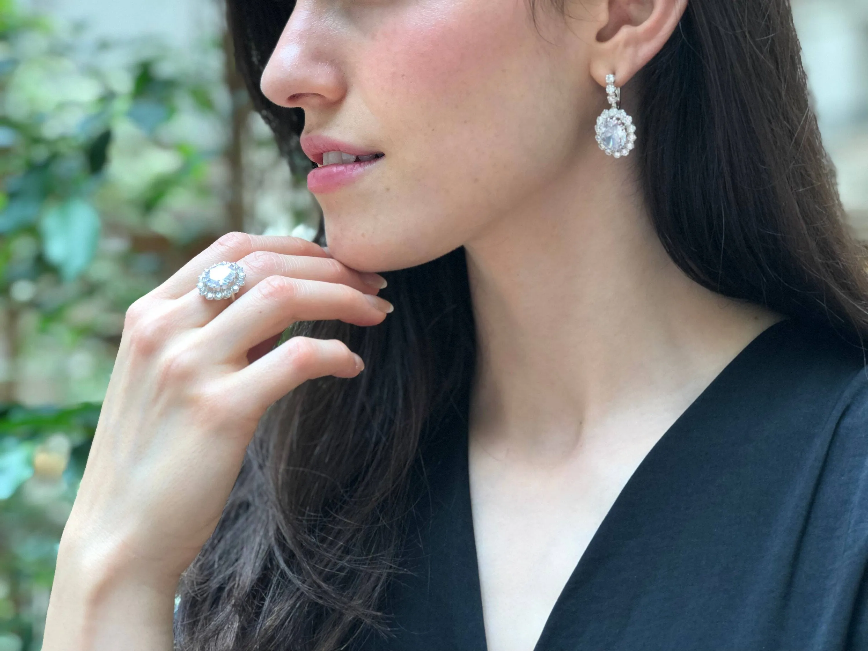 Diamond Victorian Ring - Princess Diana Ring - Statement Diamond Ring