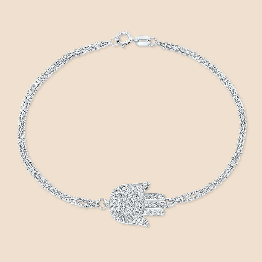 Double Chain Hamsa Bracelet.