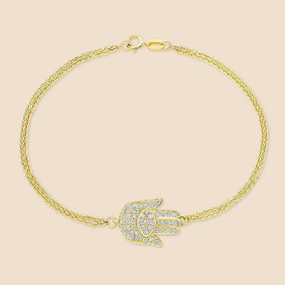 Double Chain Hamsa Bracelet.