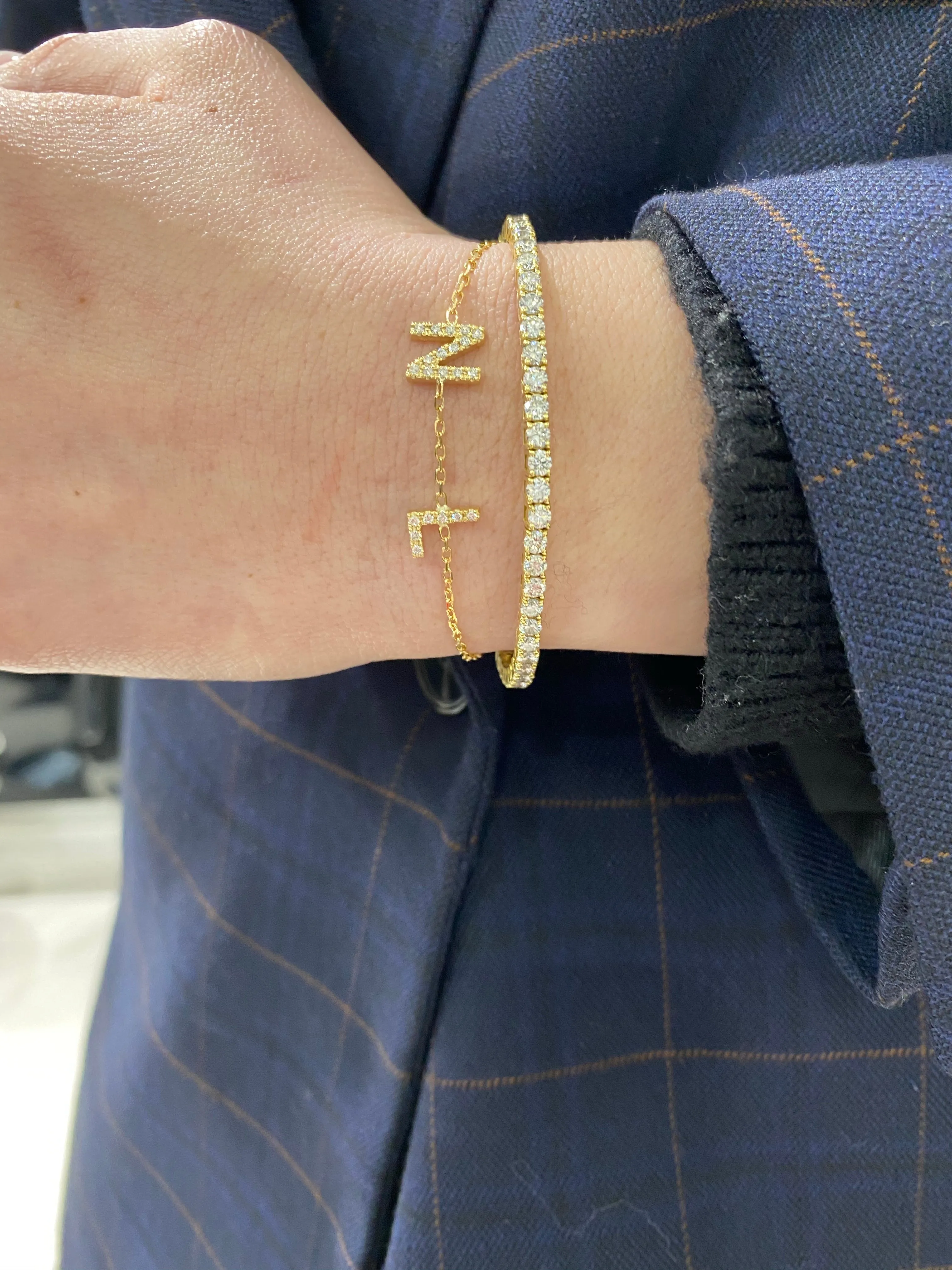 Double initial bracelet