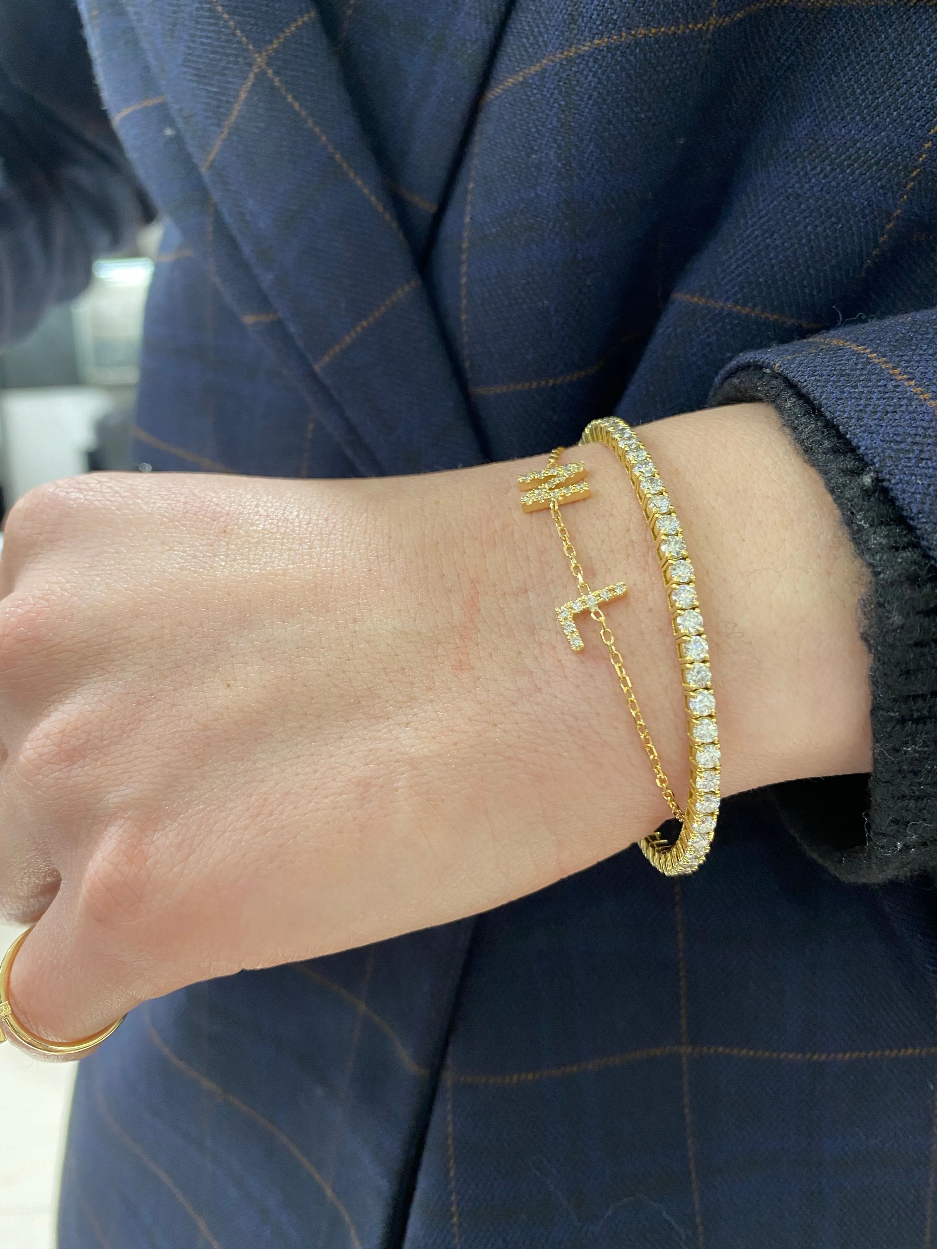 Double initial bracelet
