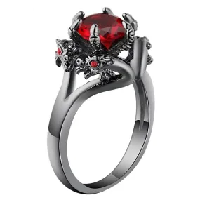 Dragon Rings For Women Men Europe America Punk Style Jewelry, Vintage Black Gold Color Zircon Fashion Finger Dragons Ring
