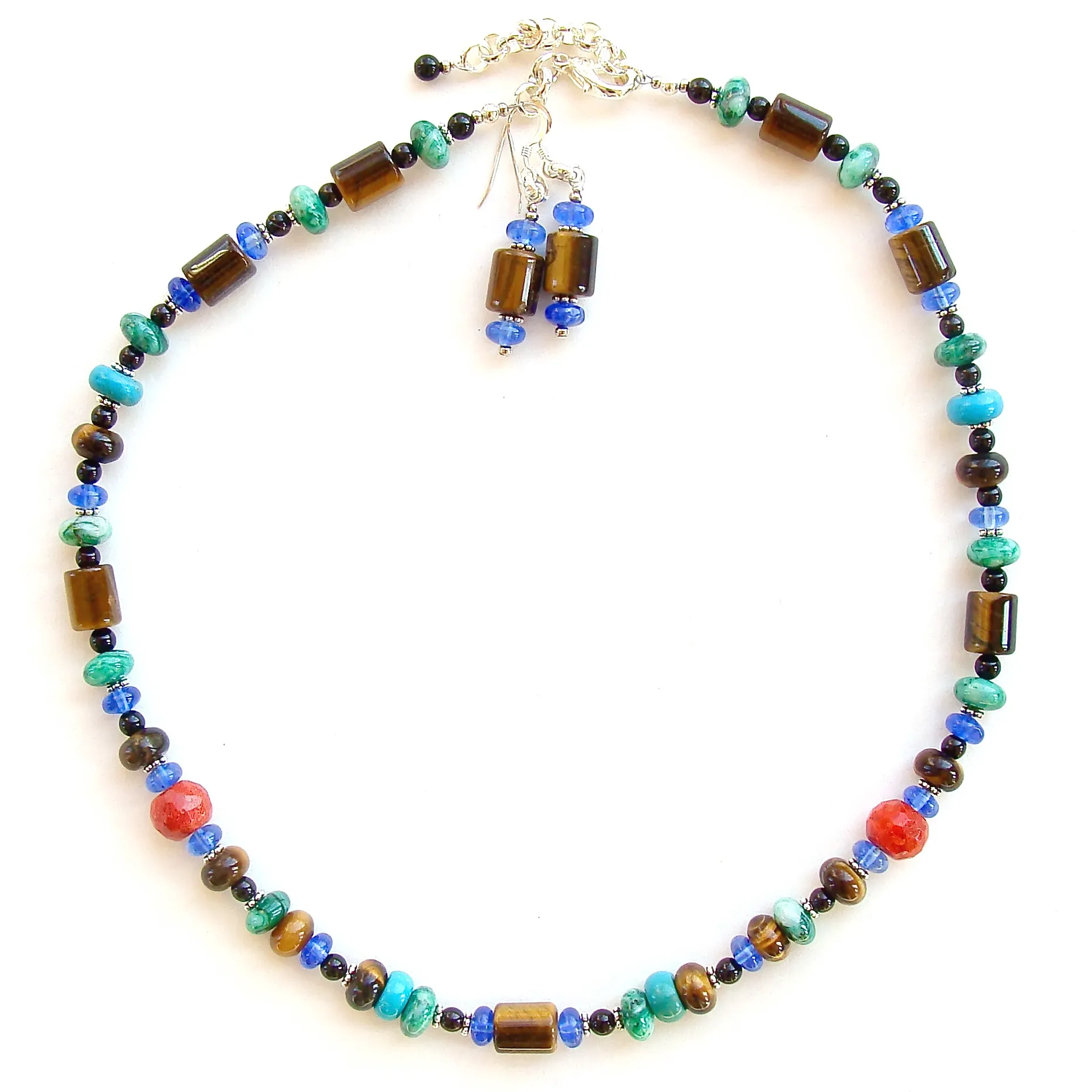 Drew: Mixed Stone Necklace with Primary Colors