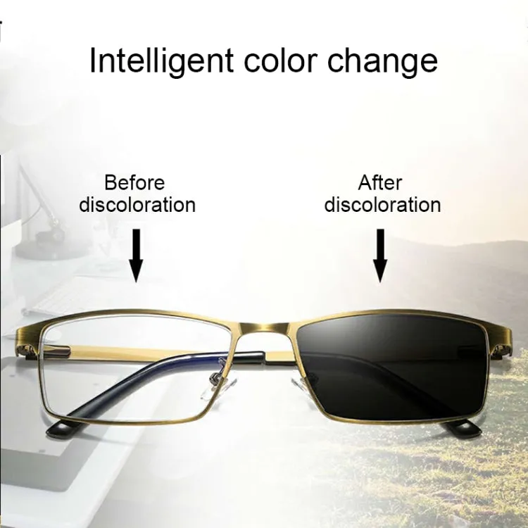 Dual-purpose Photochromic Presbyopic Glasses,  1.50D(Gold)
