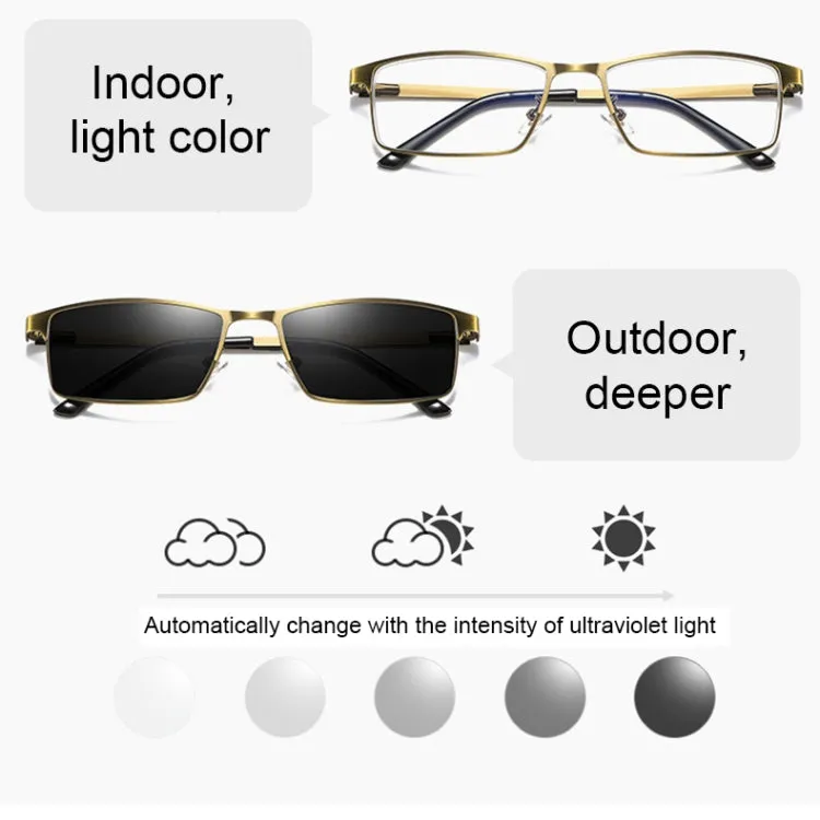 Dual-purpose Photochromic Presbyopic Glasses,  1.50D(Gold)