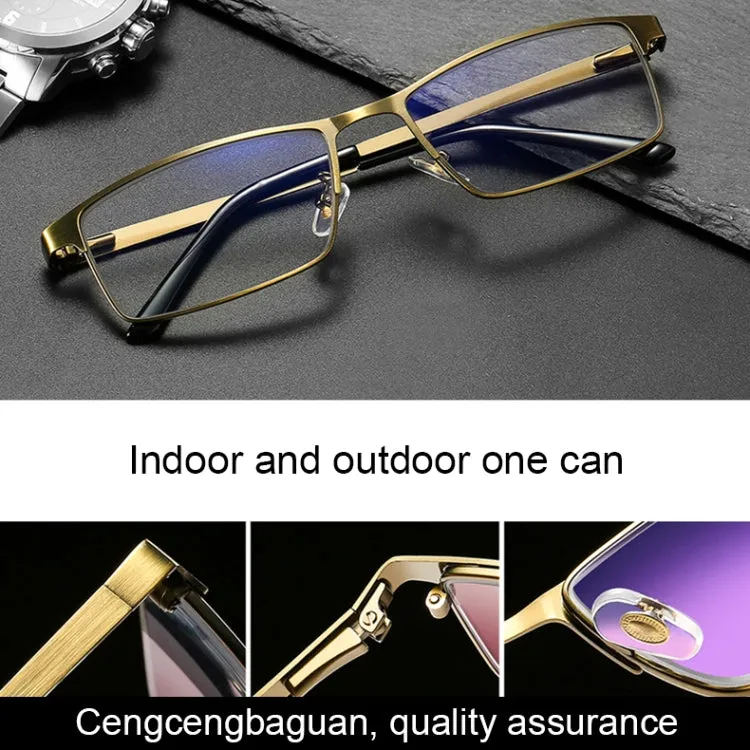 Dual-purpose Photochromic Presbyopic Glasses,  1.50D(Gold)