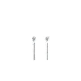 Elegant S925 Sterling Silver Zircon Studded Long Earrings - Fashionable Women's Accessory