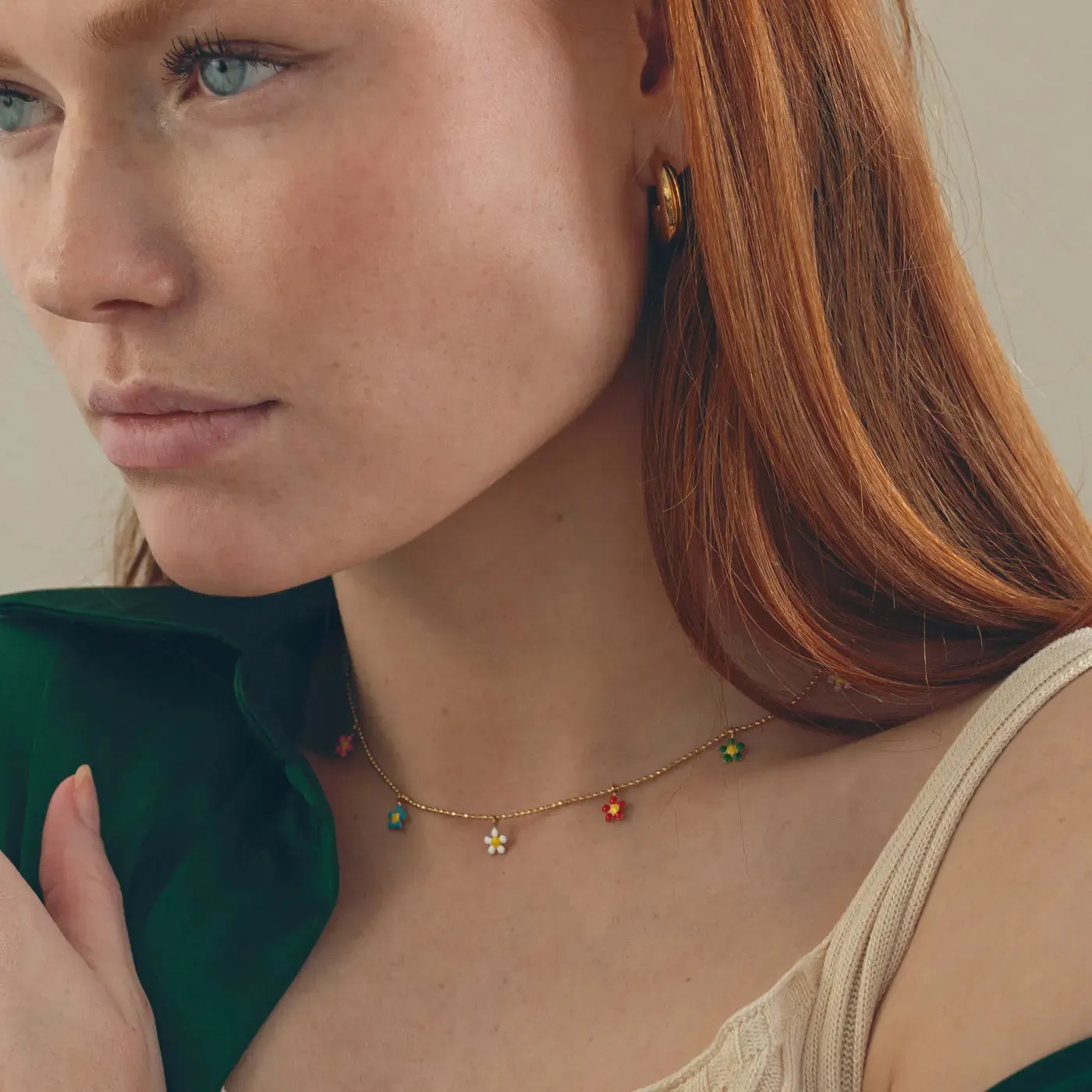 Ella - Colorful Daisy Flower Necklace