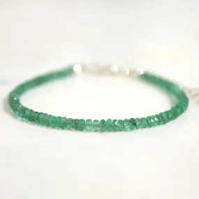 Emerald Faceted Bracelet - May Birthstone Jewelry for Her