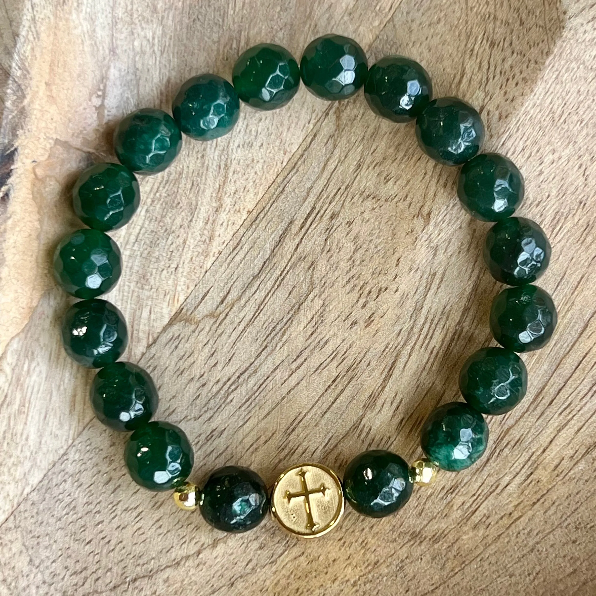 Emerald Green Agate Faith Bracelet