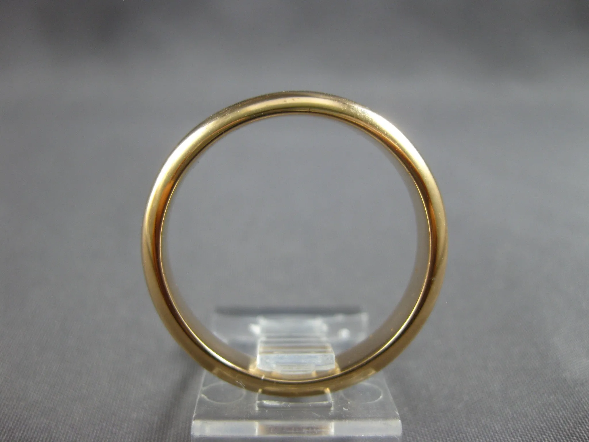 ESTATE 18K ROSE GOLD 3D CLASSIC SOLID 4MM MEN'S WEDDDING ANNIVERSARY RING #27848