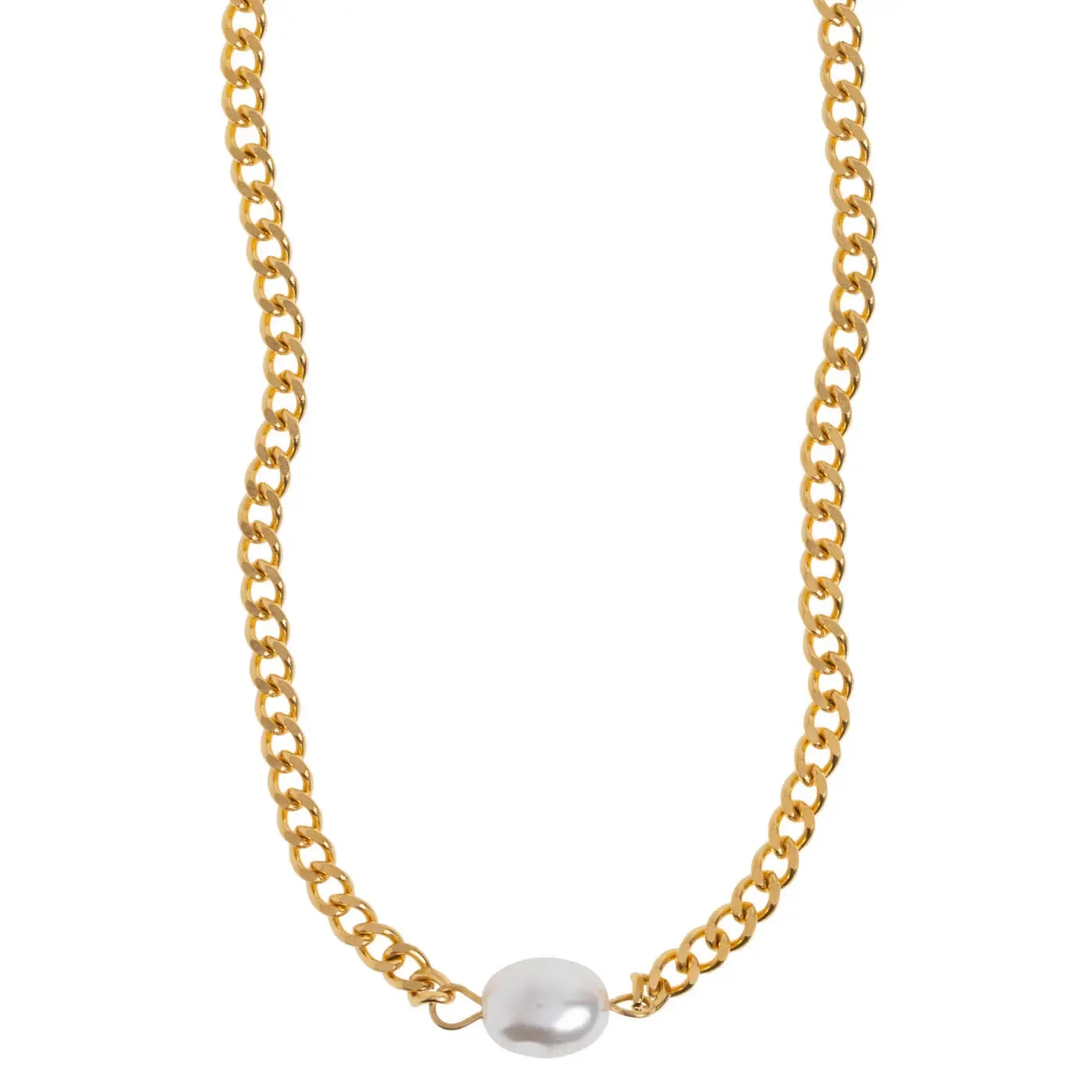 Estelle - Pearl Chain Necklace Stainless Steel